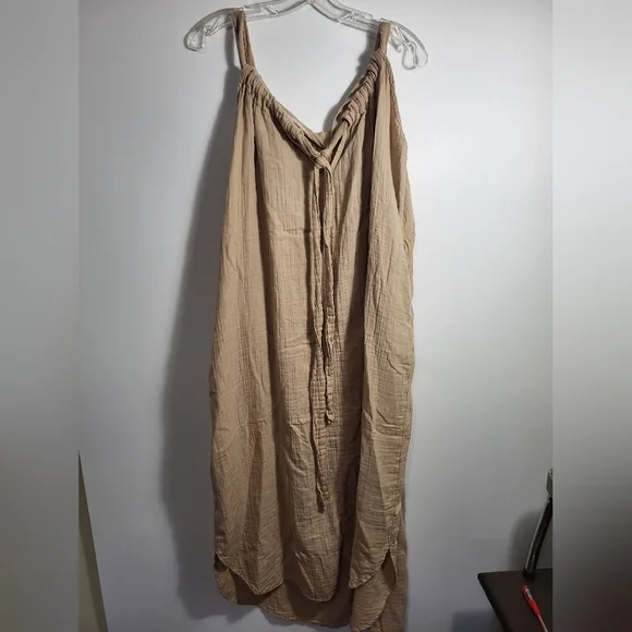 Old Navy tan jumper style midi dress women's XXL #2647 - Picture 4 of 4